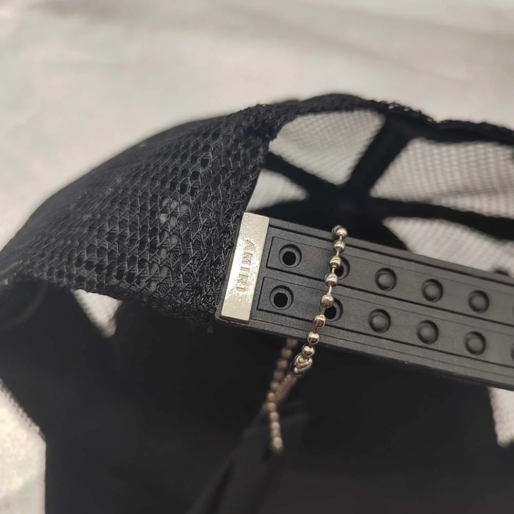 AMIRI White Leather 3 Star Black Trucker Hat - Picture 5 of 8